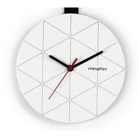 DECMAY Minuet Black Wall Clock - 9×2×15 Contemporary Quartz Clock with Large Easy-Read Numerals for Home Office
