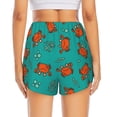 thumbnail image 3 of Picia Colorful Crab Pattern Women's 2 in 1 Athletic Running Shorts High Waisted Workout Casual Gym Sweat Shorts with Comfy Liner Zipper Pockets-Medium, 3 of 9