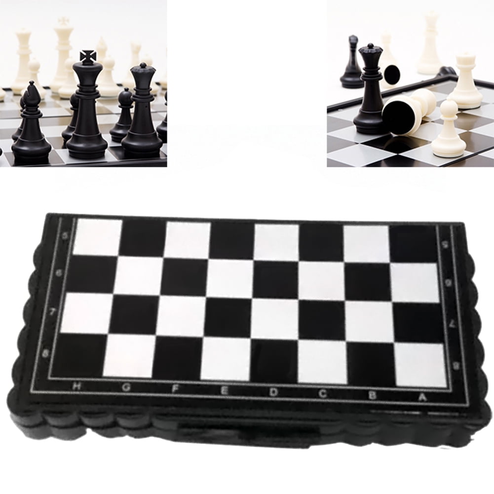 Magnetic Travel Chess Set Folding Board Parent-Child Educational Toy Game Bland 