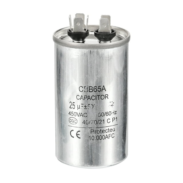 Unique Bargains CBB65 25uf Run Capacitor, 25mfd 1pack AC 450V Aluminum Case Motor Start Capacitor