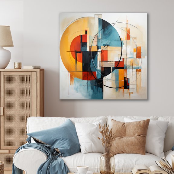 Designart "Colorful Mid Century modern Fusion II" Mid-century Metal Wall Art Prints