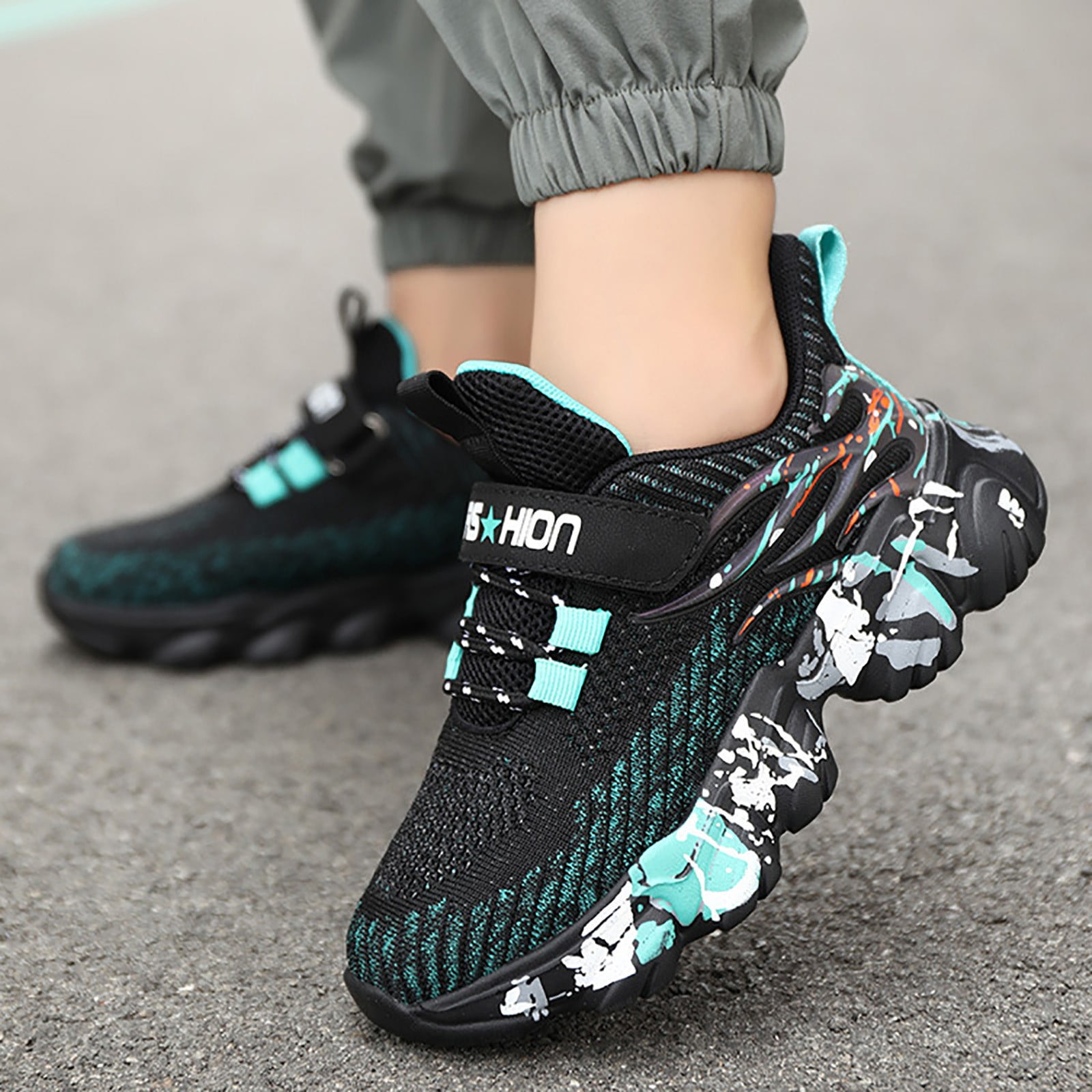 NIEWTR Unisex-Child Sneakers Toddler Boys Girls Running Leather Sneakers Breathable Mesh Athletic Shoes Lightweight Kids Walking Shoes Casual Shoes Walking/Running Shoes (Blue,4.5)