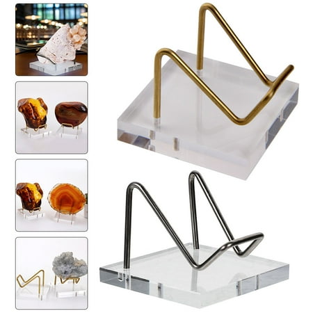 

COMPUKAS 2Pcs Mineral Stand Metal For Crystal And Mineral In Art Gallery And Museum