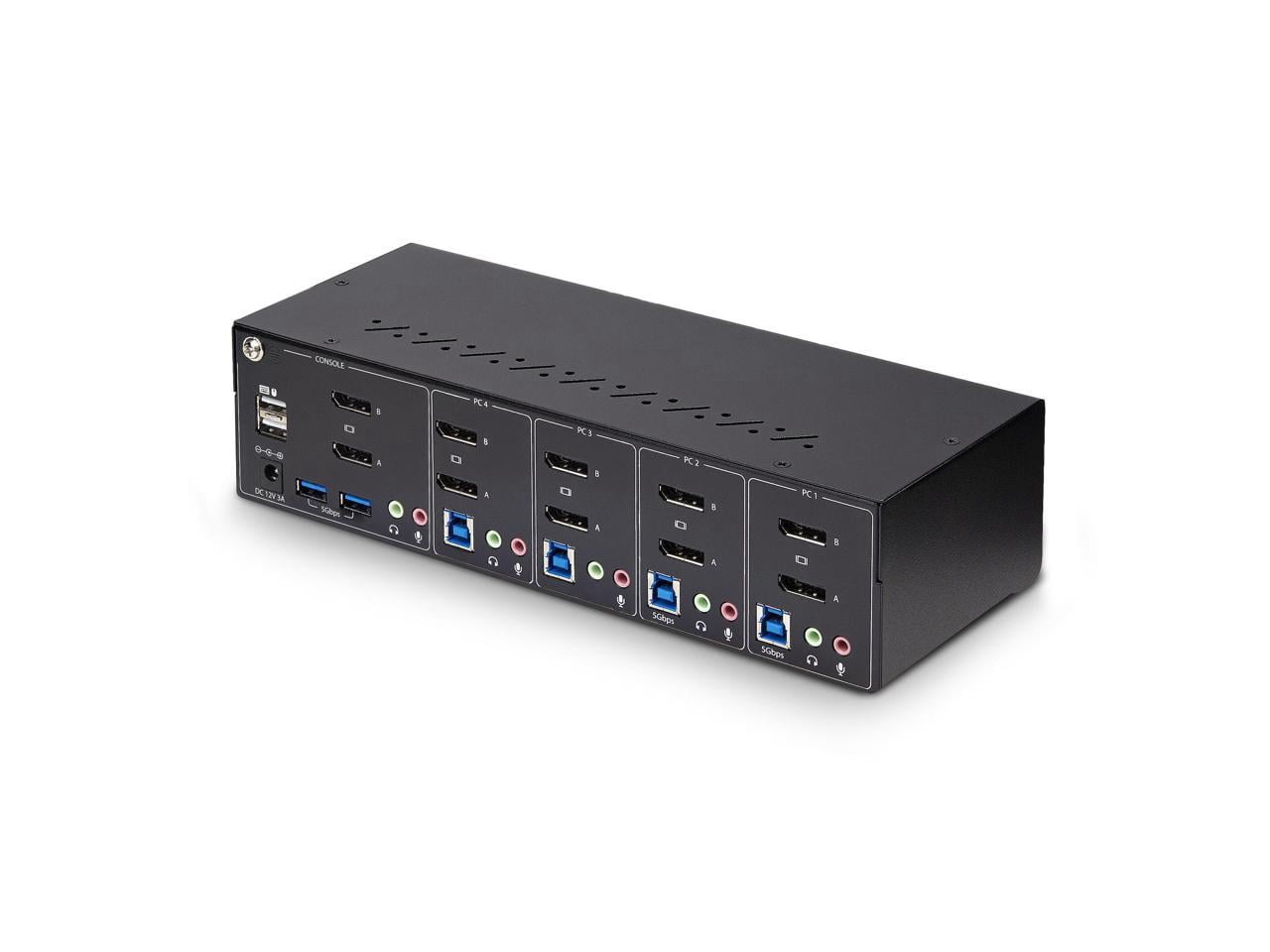 StarTech 4-Port Dual-Monitor DisplayPort KVM Switch, 4K 60Hz P4DD46A2-KVM-SWITCH