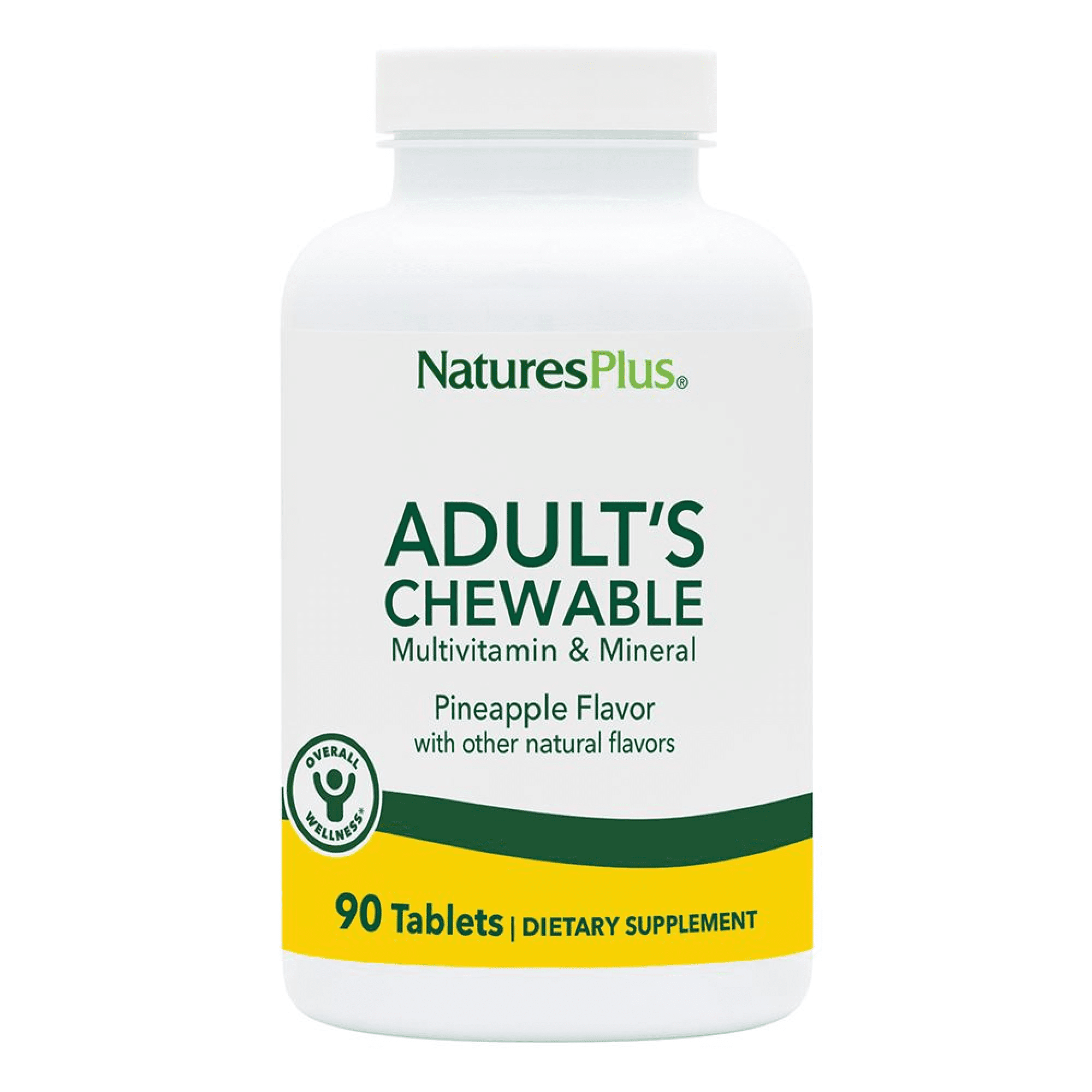 NaturesPlus Adult's Multivitamin, Pineapple - 90 Chewables - 90 Servings