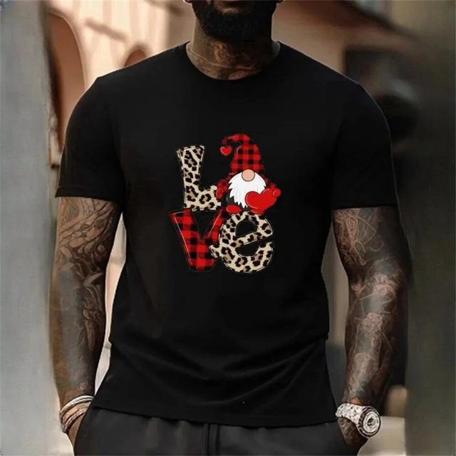Camiseta divertida con estampado de letras navideñas para hombre, tendencia Hip Hop, camisetas de manga corta Harajuku, camisetas informales con cuello redondo, ropa de Navidad a la moda