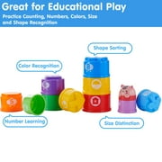 Wanonoo Baby Toys Stacking Cups for Babies 6-12 Months, Montessori Toys for 1 Year Old, Baby Bath Nesting Stacking Toys, Stackable Number Blocks Toys 6-12-18 Months, Birthday Gifts for 1 2 3 Year Old