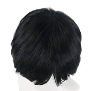 Short Pixie Cut Wig Synthetic Hair Wigs for Women with Bangs Natural Black Wig Layered Wavy Style Short Wigs for Women