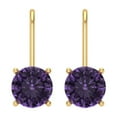 thumbnail image 3 of Clara Pucci 4Ct Alexandrite Round Cut VVS1 Lever Back Drop Dangle 18k Solid hypoallergenic Gold Designer Earrings For June, 3 of 7