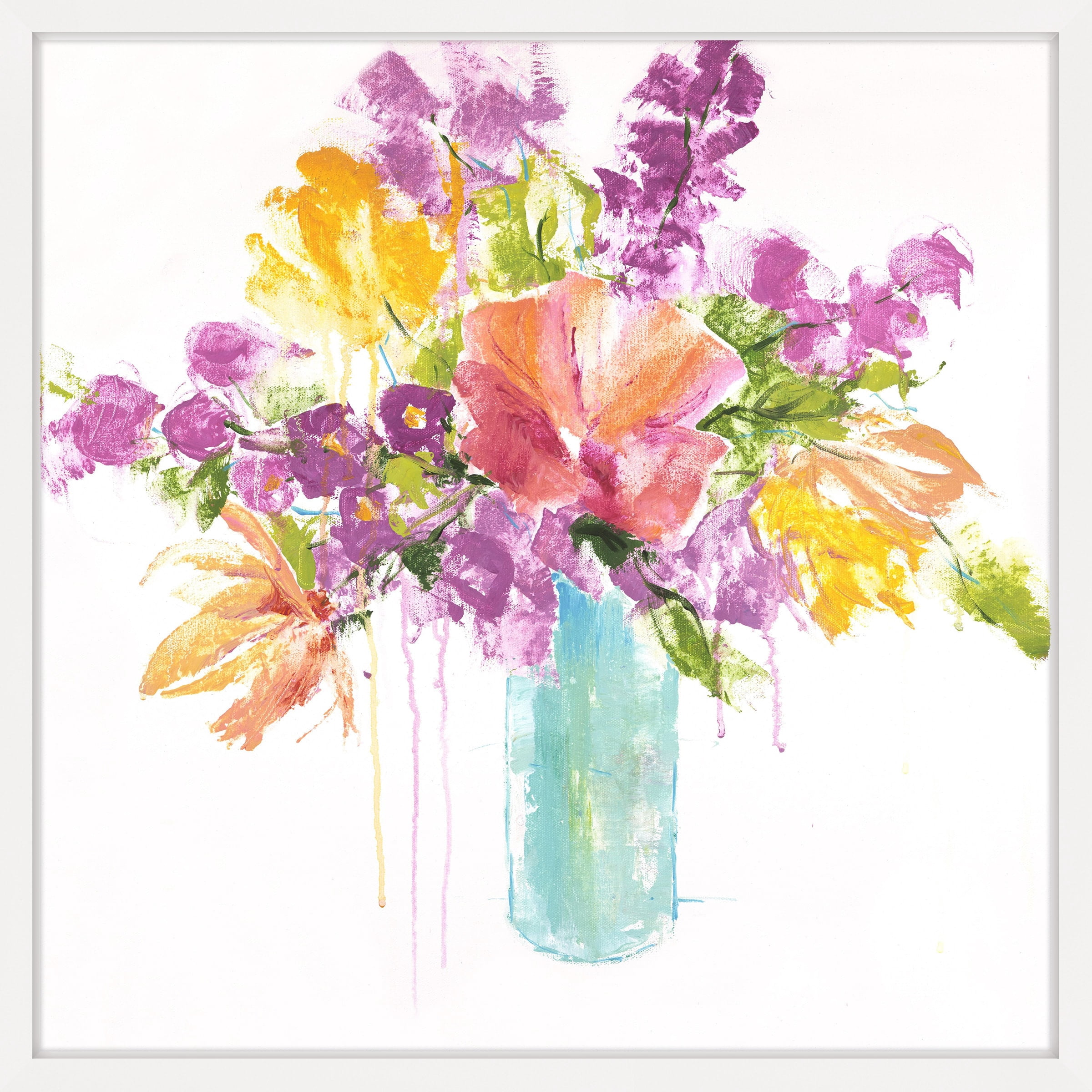 Marmont Hill - "Tropical Blooms" by Julie Joy Framed Painting Print