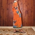 thumbnail image 3 of Vintage Print Shirt Dress Women Belted Button Down Midi Casual Boho Long Sleeve Dress, 3 of 5