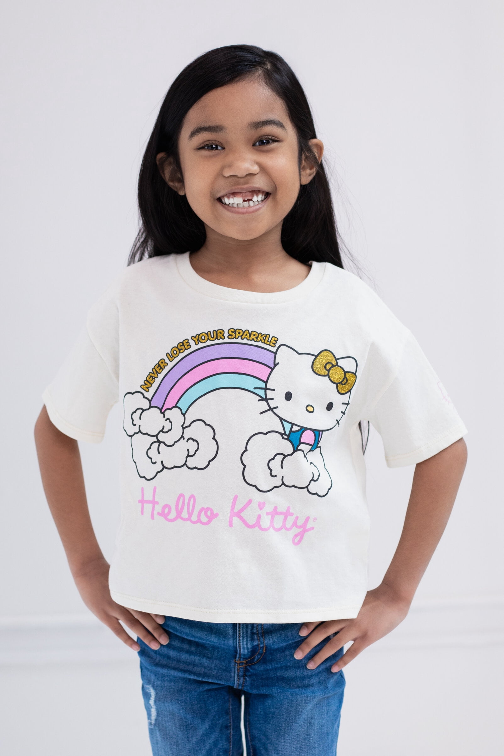 Hello Kitty Drop Shoulder T-Shirt Little Kid to Big Kid