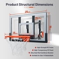 thumbnail image 2 of Pequeña canasta de baloncesto Efficraft, ajustable para interiores, 63,5 cm, 2 of 7