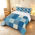 thumbnail image 2 of Manfei Vintage Grid Full Size Comforter Sets,Modern Check Bedding Comforter Set,Blue White,Reversible,3pcs,1 Comforter and 2 Pillowcases,3pcs,1 Comforter and 2 Pillowcases, 2 of 7