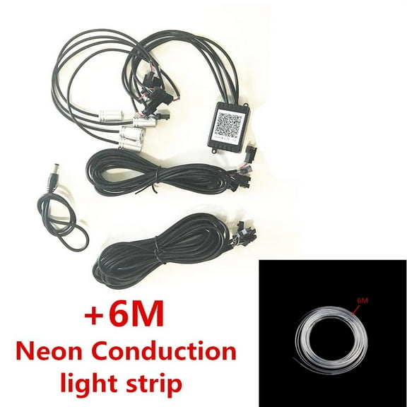 Acaige 6 M RGB LED Car Interior Kit Cold Light Bluetooth Control Ambient Light