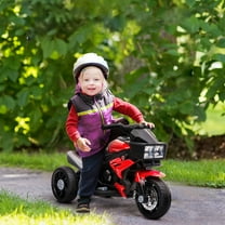 Aosom 6V Kids Motorcycle Toddler Ride-on Toy, High-Traction Battery-Operated Mini Electric Motorbike with Forward/Reverse Switch, Music, Headlights, Horn, Red