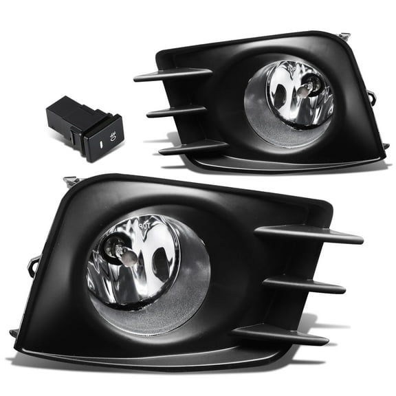 DNA Motoring For 11-13 Scion tC Clear Lens Bumper Fog Light Replacement Lamp w/Bezel Switch Wiring Harness