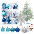 thumbnail image 1 of FlkwoH 30 Piezas Bolas de Navidad Azules y Blancas, Adornos de Navidad, Adornos de árbol de Navidad de plástico, para el árbol de Navidad Bolas de árbol de Navidad con Brillo, 3CM, 1 of 5
