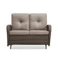 thumbnail image 4 of PARKWELL Wicker Loveseat Glider - Outdoor Patio 2 Seater Couch Sofa Rocker with Soft Thick Cushion - Sturdy Frame - Gray, 4 of 10
