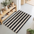 thumbnail image 3 of Black Cream Stripes Washable Small Entryway Area Rugs 2'x3', Minimalist Black Slant Line Washable Throw Rug Non-Slip Sturdy Edge Binding Carpet for Front Door Floor Room Entry, 3 of 9