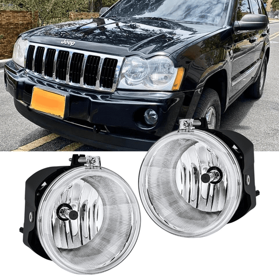 Bumper Fog Light Compatible with 2005-2010 Dodge Dakota Durango Jeep Commander Grand Cherokee Raider Chrysler Aspen 300 SRT8