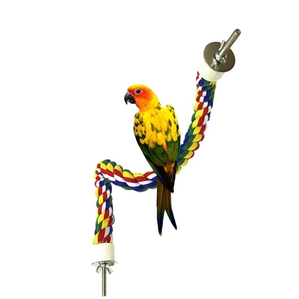 Pájaro Cuerda Percha Cómoda Percha Colorido Loro Cuerda Bungee Pájaro Juguete Jaula Loro Masticar Juguete Inevent PT001694-02