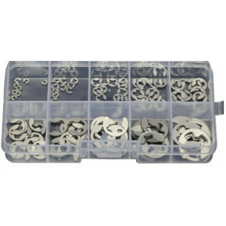 

Kironypik 120pcs/set M1.5-M10 Circlips 304 Stainless E-clips Kit 1.5mm to 10mm Clips Plastic Storage Box