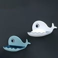 thumbnail image 2 of DECORNIJIA Modern Wall Hanging Soap Holder Draining Soap Box For Shower Adorable Whale Dish, 2 of 8