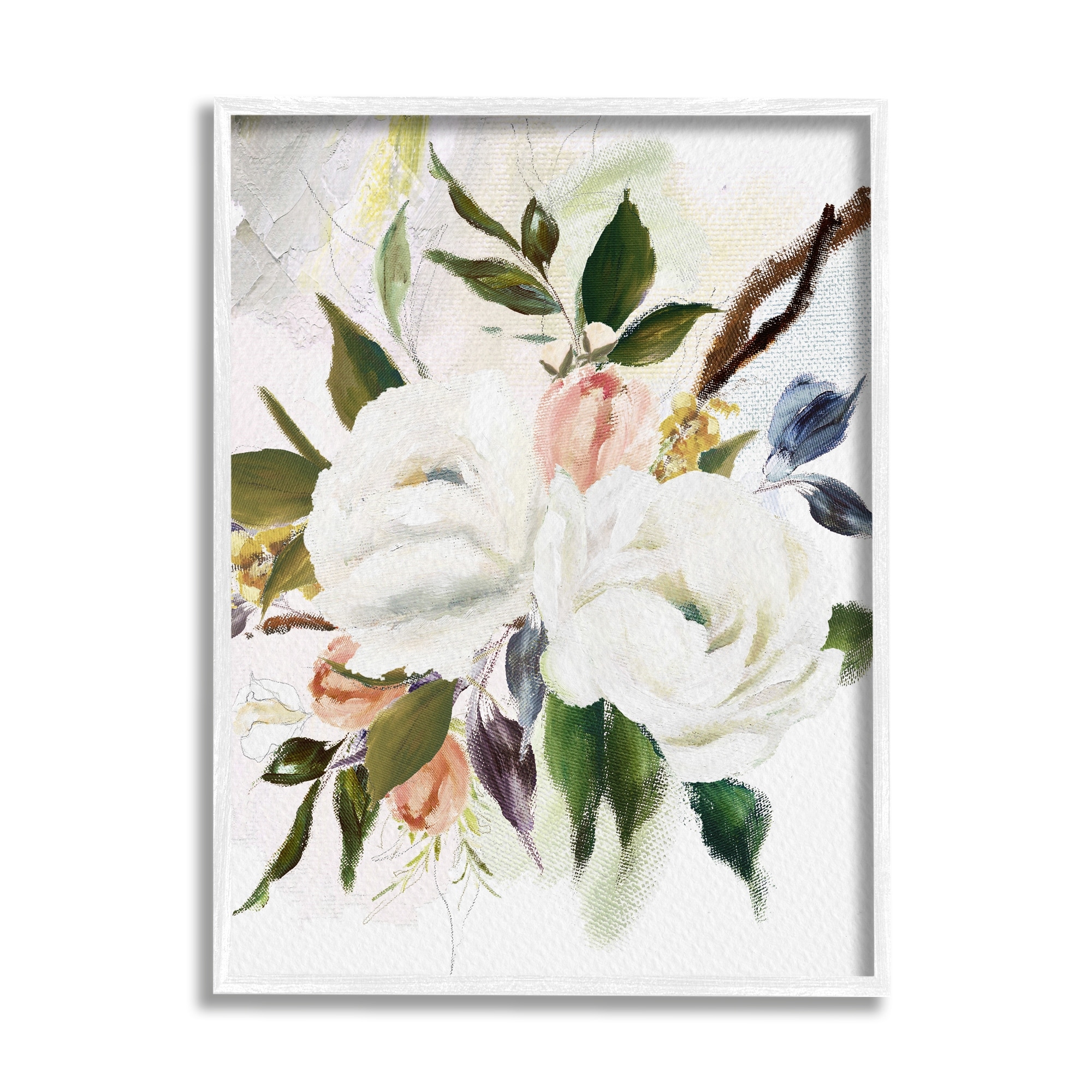 Stupell Industries White Pink Mixed Flower Buds Blooming Classic Painting Framed Wall Art, 11 x 14, Design by Amy Brinkman