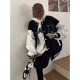 thumbnail image 4 of Chaqueta Letterman Varsity, Chaqueta con botones y estampado de letras, Ropa de calle casual para mujeres, Ropa de mujer, 4 of 4
