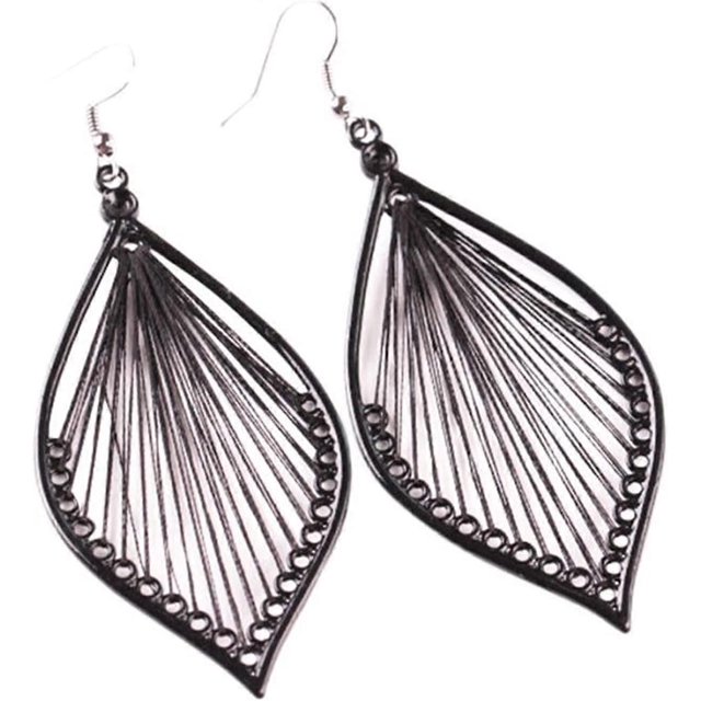 Silk Thread Drop Dangle Earrings Tassels Dangle Drop Earrings Long Dangle Womens Fashion Jewelry Silk Earrings,Black,Style D