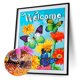 thumbnail image 1 of Cuadros Decorativos Diamante pintura luminosa DIY flor de mariposa mosaico redondo completo (YGZ007) Wdftyju embutido en tela, 1 of 9