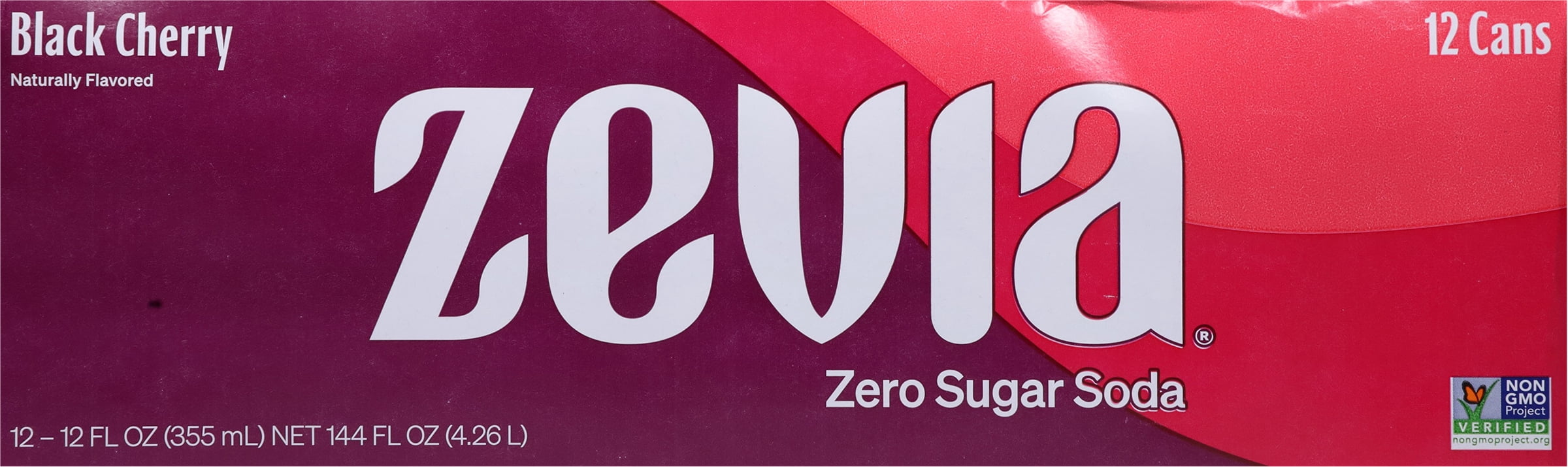 Zevia Zero Sugar Black Cherry Soda 12 - 12 fl oz Cans