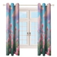 thumbnail image 4 of Pink Carnations Under Cloudy Sky Blackout Curtains Window Drapes Room Darkening Thermal Insulated Grommets Blackout Curtains, for Living, Dining, Bedroom,2 Panels, 4 of 6