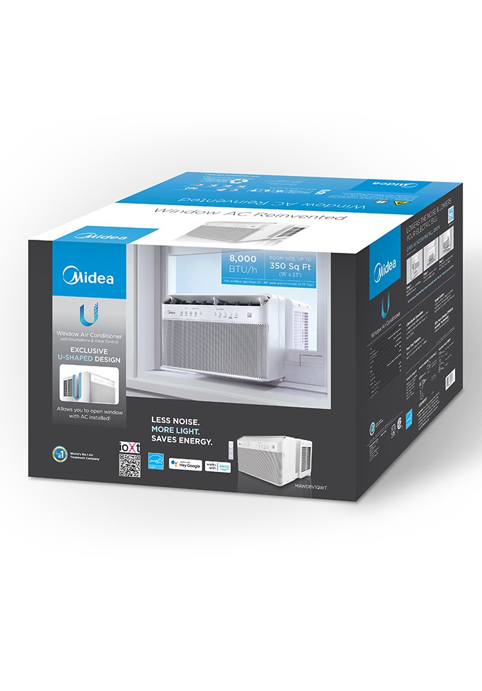 Midea 8,000 BTU Smart Inverter U-Shaped Window Air Conditioner, 35% Energy Savings, Extreme Quiet, up to 350 Sq. ft., MAW08V1QWT - image 3 of 20