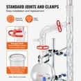 thumbnail image 4 of KFFKFF Laboratory Distillation Set, 3.3 Boro Laboratory Glassware Kit with 24, 40 Joint, 1000ml Apparatus for Essential Oil Distillation, 14 pcs Glassware Equipment Set, 4 of 9