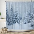 thumbnail image 2 of Jbralid Winter Forest Shower Curtain Snowflakes Christmas Pine Trees Covered by White Snow Funny Xmas Holiday Bathroom Decor 72x72 inch Polyester Fabric, 2 of 6