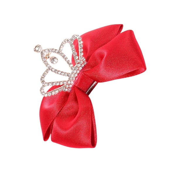 OUNONA Crystal Crown Hair Pins Red Hair Accessories for Special Occasion Wear