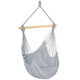 thumbnail image 1 of Hammock Chair Swing Hanging Macrame Chair w/ Two Soft Seat Cushions, Grey, 1 of 7