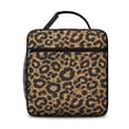 thumbnail image 2 of Black and Brown Leopard Print Insulated Lunch Bag Teens,Lunch Box for Men Women for Work,Picnic or Travel,10.2x9.5x4.3 Inches,8 Can Capacity, 2 of 6
