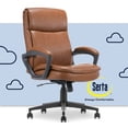 thumbnail image 2 of Serta Comfort Ergo Executive Office Chair Ergonomic with Cognac Bonded Leather, 2 of 4