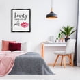 thumbnail image 3 of Stupell Industries Beauty Starts With Smiling Chic Lipstick Lips Design Graphic Art Jet Black Floating Framed Canvas Print Wall Art, Design by Daniela Santiago, 3 of 5