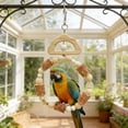 thumbnail image 5 of SLYNSHome Bird Chew Toys,Natural Wood Ring Toys Beige Parrot Hanging Cage Toy Bird Perch Stand for Small Bird, 5 of 6