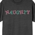 thumbnail image 2 of Team Naughty Tilted Naughty Crew Neck Short Sleeve Charcoal Heather Adult T-shirt, 2 of 4