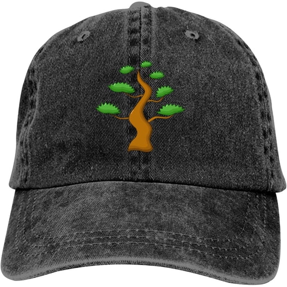 Bonsai Tree Cartoo Baseball Cap Vintage Adjustable Washed Hats Cowboy Hats Denim Dad Hat for Men Women Boy Girl