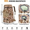thumbnail image 3 of WFYL 80L Hiking Backpack for Men Women, Large-capacity design , Waterproof Lightweight Camping Backpack, Backpacking Backpack for Travel, Climbing, Cycling, Running, Outdoor Sports, Desert camo, 3 of 10