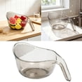 thumbnail image 2 of Multifunctional Rice Strainer With Handle Transparent Drain Colander Bowl For Rinsing Fruits Vegetables And Draining Pasta 9.1x6.3x3.5 Inch, 2 of 8
