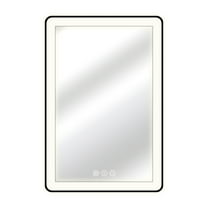 Dyconn Faucet M22 Black Frame Wall Mounted LED Bathroom Vanity Mirror(24"W X 36"H )