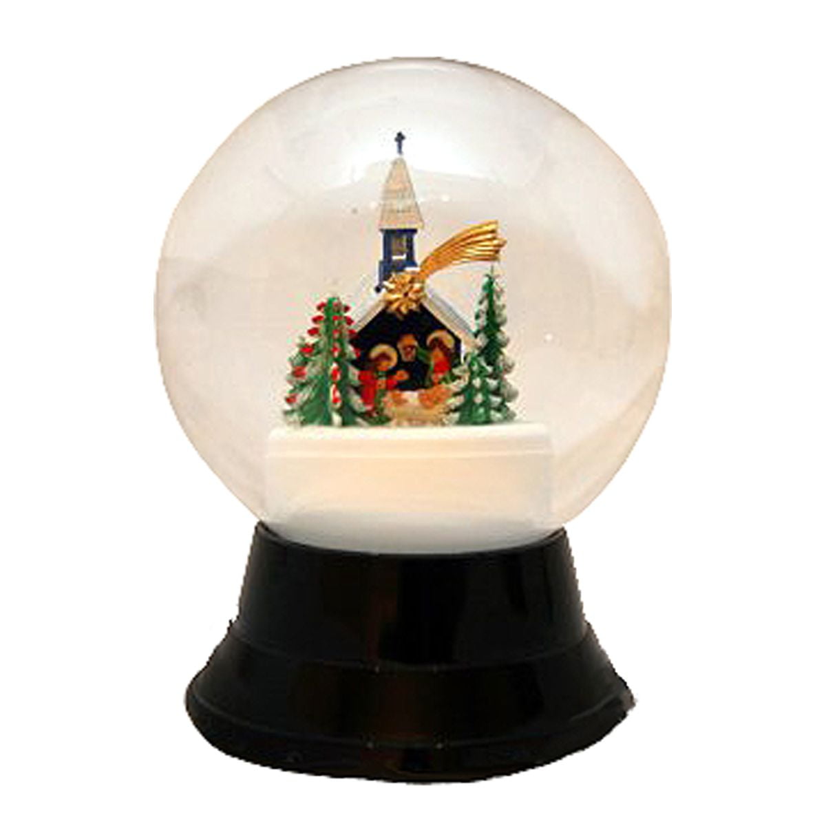 7" Black and Green Perzy Snow Globe Large Chapel Decoration