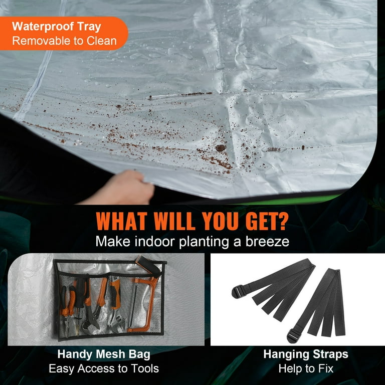 KFFKFF Grow Tent 120 x 120 x 80 Inch Indoor Grow Tent Hydroponic
